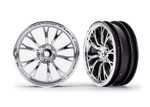 These are the Traxxas Drag Slash Front Wheels, Weld Chrome (2)