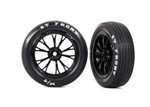 These are the Traxxas Drag Slash Front Wheels, Assembled, Weld Gloss Black (2)