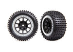 Traxxas Alias Rear 2.2" Assembled Medium Compound with Foam Inserts - Graphite Gray, Satin Chrome Beadlock Wheels: Bandit