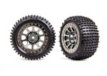 Traxxas Alias Rear 2.2" Assembled Medium Compound with Foam Inserts - Black Chrome Wheels: Bandit