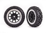 Traxxas Anaconda Front 2.2" Assembled Tires with Foam Inserts - Graphite Gray, Satin Chrome Beadlock Wheels: Bandit