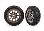 Traxxas Anaconda Front 2.2" Assembled Tires with Foam Inserts - Black Chrome Wheels