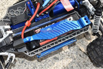GPM Aluminum Battery Hold-down (Blue) - Installed