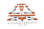 GPM Aluminum Hoss 4x4 Front and Rear Tie Rods w/ Stabilizer and Center Brace (Orange)