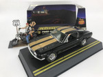 Pioneer 1968 Mustang Fastback GT, ‘Route 66’ Black/Gold, 1/32 Slot Car