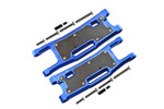 GPM (Blue) Aluminium 6061-T6 Rear Lower Arms & Carbon Fibre Dust-Proof Protection Plate (28pc set) for Sledge