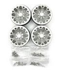 Racer's Edge 1.9" Aluminum Beadlock Rims Y Pattern, Silver (4 Pack)