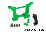 Traxxas Rear Shock Tower 7075-T6 Aluminum (Green-Anodized) (1)/ body mount bracket (1)