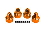 Traxxas Shock Caps Aluminum (Orange-Anodized), GTX Shocks (4)/ Spacers (8)