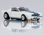 AFX 1965 Shelby Mustang GT350 White/Blue Mega G+ HO Slot Car