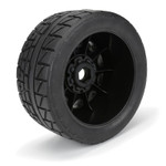 Pro-Line Menace HP 5.7” Street Belted Tires Mounted on Raid Black 8x48 Removable 24mm Hex Wheels (2)