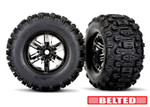 Traxxas Black Chrome Sledgehammer Belted Tires and Wheels (2)