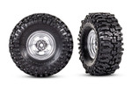 Traxxas 1.0" Satin Chrome Wheels, Mickey Thompson Baja Pro Xs 2.4x1.0" Tires (2)