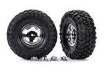 Traxxas 2.2" Canyon Trail Satin Chrome Wheels (5.3 x 2.2" Tires) Assembled with Center Caps