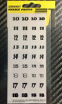 Pioneer Racing Numbers (10-18) Sticker Sheet #6