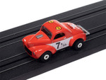 Auto World 1941 Willys Coupe Gasser (Red w/Race Graphics) Thunderjet HO Slot Car