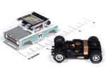 Auto World 1972 Ford Baja Bronco (White w/Light Teal Race Graphics) X-Traction HO Slot Car