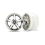 Traxxas Rear Twin Spoke 2.8" Chrome Wheels (2): Jato 3.3