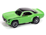 Auto World 1969 Chevy Camaro (Neon Green & Black) X-Traction HO Slot Car