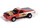 Auto World 1969 Chevy El Camino (Red & White) Thunderjet HO Slot Car