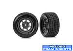 Traxxas Dirt Oval Gray Rear Wheels with Hoosier Tires (2)