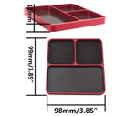 Integy Red Magnetic Hardware Storage Tray Organizer Workstation (99x98x11mm)