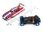 Auto World 1969 Dodge Charger Daytona (Red, Blue & White) Thunderjet HO Slot Car