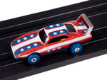 Auto World 1969 Dodge Charger Daytona (Red, Blue & White) Thunderjet HO Slot Car