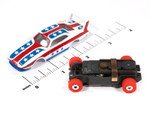 Auto World 1969 Dodge Charger Daytona (White, Red & Blue) Thunderjet HO Slot Car