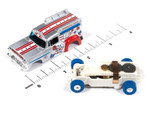 Auto World Ice Cream Truck (Silver, White, Red & Blue) Thunderjet HO Slot Car