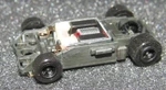 Bulldog HO Racing Turbo HO Slot Car Chassis with Black Wheels
