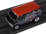 Auto World 1973 Dodge Van Fender (Black & Red w/Wizard Graphics) 4Gear HO Slot Car