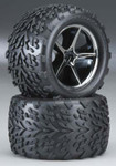 Traxxas 1/16 E-Revo Talon Tires on Gemini Black Chrome Wheels