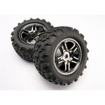 Traxxas Black Chrome SS Wheels/Maxx Tires for Revo, E-Maxx, T-Maxx