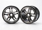 Traxxas Split Spoke 3.8" Black Chrome Wheels w/17mm Splined Hexes