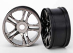 Traxxas XO-1 Split Spoke Black Chrome Front Wheels (2)
