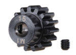 Traxxas 15-Tooth 1.0M Machined Steel Pinion Gear 5mm Bore w/Set Screw