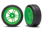 Traxxas 4-Tec 2.0 Front Response Tires on Split-Spoke Green Wheels (2)