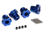 Traxxas E-Revo 2 Blue Aluminum 17mm Splined Hex Wheel Hubs w/Pins & Set Screws