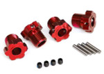 Traxxas E-Revo 2 Red Aluminum 17mm Splined Hex Wheel Hubs w/Pins & Set Screws