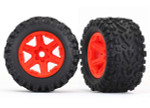 Traxxas E-Revo 2 Talon EXT Tires Mounted on Orange Wheels w/17mm Splined Hex