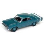 Johnny Lightning 1:64 Diecast 1969 Dodge Dart - Light Turquoise Poly with White Stripes