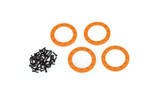 Traxxas Orange Aluminum 1.9" Beadlock Rings (4) w/2x10 Capscrews (48)