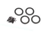 Traxxas Black Aluminum 1.9" Beadlock Rings (4) w/2x10 Capscrews (48)
