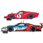 Scalextric Ford GTMkIV + Ford GTE 50 Years of LeMans 1/32 Slot Car Twin Pack