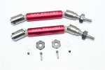 GPM Red Stainless Steel & Aluminum Front CVD Driveshaft Set w/Hex for 4x4 Slash Rustler Stampede Rally