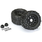 Pro-Line Trencher HP 3.8 Belted Tires on Raid Black 8x32 Adjustable Offset Wheels for 17mm Hex (10155-10)