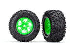 Traxxas X-Maxx Pre-Mounted Maxx AT Tires on Green Wheels (2) (7772G)