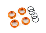 Traxxas Maxx GT-Maxx Orange Aluminum Spring Retainer Adjusters (4) Assembled with O-Rings (8968A)