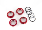 Traxxas Maxx GT-Maxx Red Aluminum Spring Retainer Adjusters (4) Assembled with O-Rings (8968R)